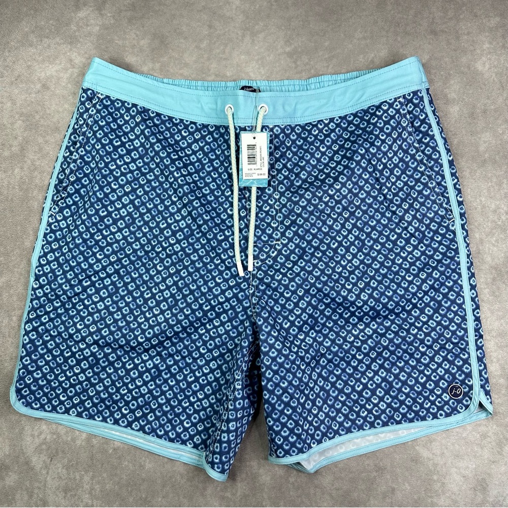 Johnnie-O Richey Surf Shorts Lined Swim Trunk Lake Blue Elastic Size XL Beach